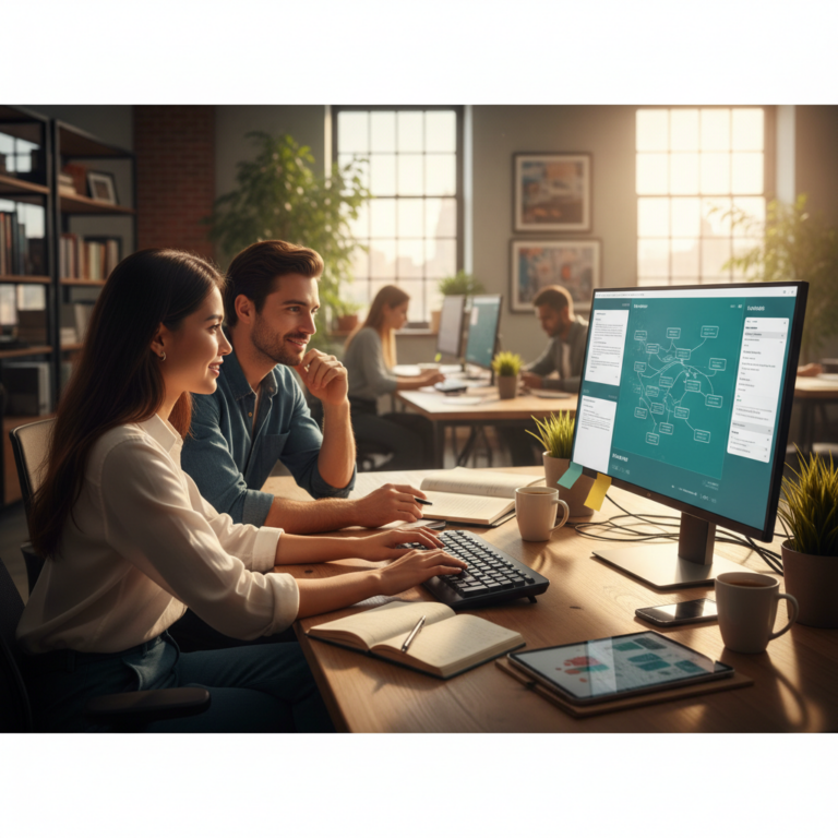Create a photorealistic scene that illustrates the concept: Copywriter e AI: come l'intelligenza art