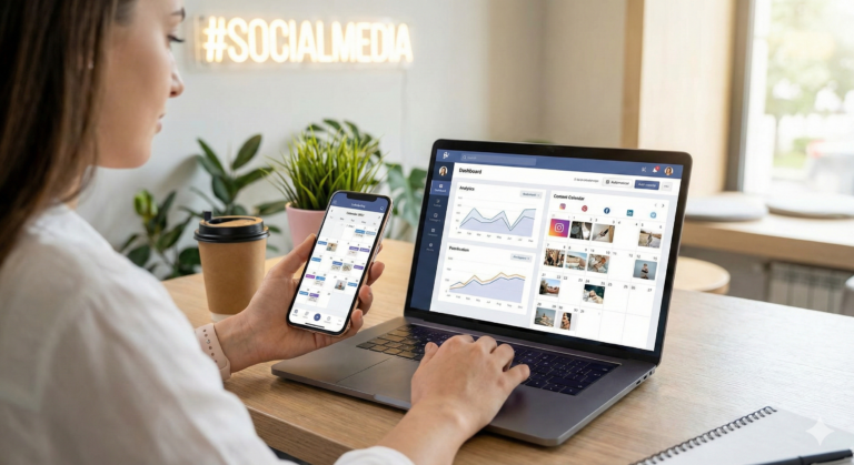 Social media manager con automazione